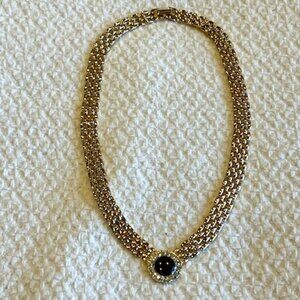 Park Lane onyx-like stone and rhinestone choker